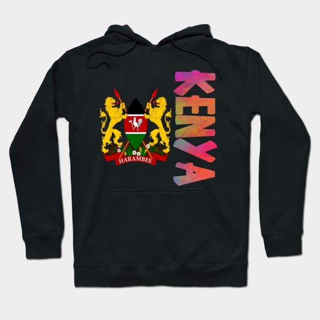 Kenya Coat of Arms Design Hoodie by Naves